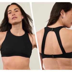 NWT Athleta 34 B/C Black Maldives Bra Cup‎ Bikini Top Removable Pads Bra
